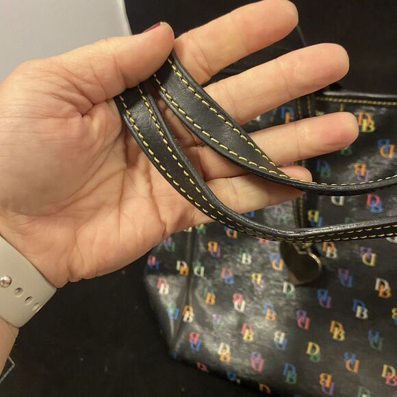 Dooney & Bourke Y2K Multicolor Shiny It DB Logo Shopper Tote Handbag - Picture 7 of 10
